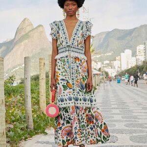 FARM RIO Summer Garden V-Neck Maxi Dress! Worn once
